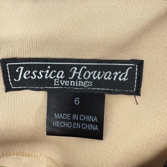 Jessica Howard Evenings Dress Size 6 Sequin Black Short Sleeve Knee Length Chic - Picture 7 of 7